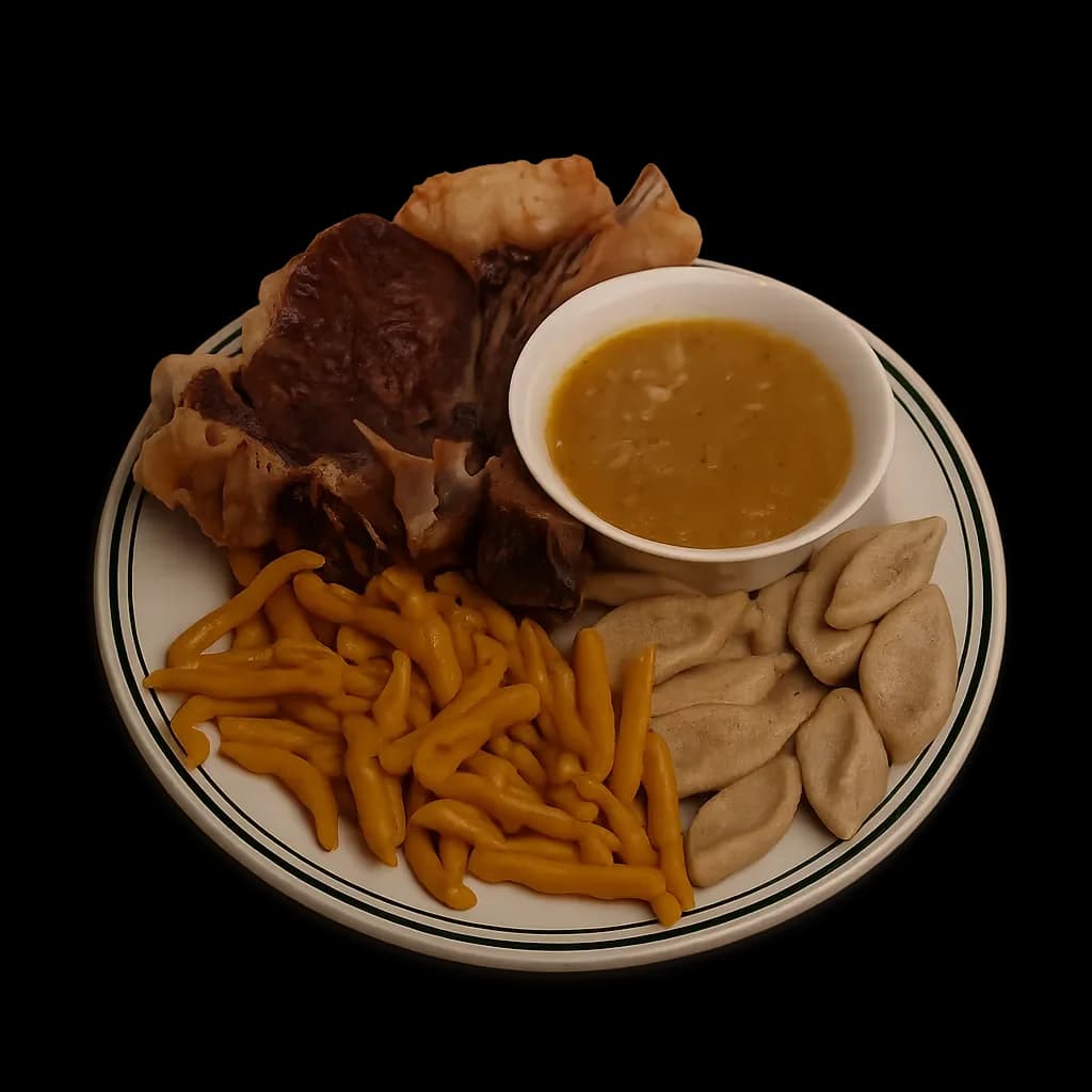 Галушки с сушеным мясом